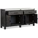 Plum Creek Ravenwood Black and White 4 Door Marble Top Sideboard