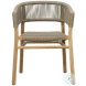 Bettin Natural Wood And Taupe Rope Dining Chair