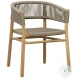 Bettin Natural Wood And Taupe Rope Dining Chair