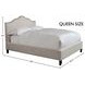 Jamie Flour Natural Performance Fabric Queen Upholstered Panel Bed