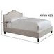 Jamie Flour Natural Performance Fabric King Upholstered Panel Bed
