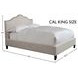 Jamie Flour Natural Performance Fabric California King Upholstered Panel Bed