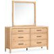 Somerset Butternut 6 Drawer Dresser with Rectangular Mirror
