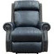 Blair Shoreham Blue Leather Power Recliner with Nailhead Trim and USB Charging