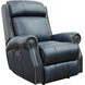 Blair Shoreham Blue Leather Power Recliner with Nailhead Trim and USB Charging