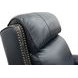 Blair Shoreham Blue Leather Power Recliner with Nailhead Trim and USB Charging