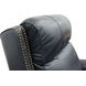 Blair Shoreham Blue Leather Power Recliner with Nailhead Trim and USB Charging