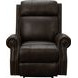 Blair Ashford Walnut Leather Power Recliner with Nailhead Trim and USB Charging