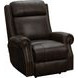Blair Ashford Walnut Leather Power Recliner with Nailhead Trim and USB Charging