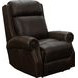 Blair Ashford Walnut Leather Power Recliner with Nailhead Trim and USB Charging