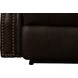 Blair Ashford Walnut Leather Power Recliner with Nailhead Trim and USB Charging