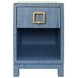 Blair Blue Dyed Square 1 Drawer Glass Top Side Table