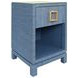 Blair Blue Dyed Square 1 Drawer Glass Top Side Table