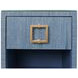 Blair Blue Dyed Square 1 Drawer Glass Top Side Table