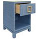 Blair Blue Dyed Square 1 Drawer Glass Top Side Table