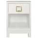 Blair White Square 1 Drawer Glass Top Side Table
