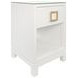 Blair White Square 1 Drawer Glass Top Side Table