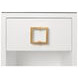 Blair White Square 1 Drawer Glass Top Side Table