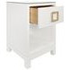 Blair White Square 1 Drawer Glass Top Side Table