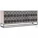 Whitmore Light Wood And Gray Metal Four Door Credenza