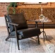 Robert Sleek Black Robert Leather Arm Chair