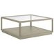 Glaze Bezel Square Glass Top Occassional Table Set