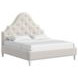 Haven Warm White and Ivory King Upholstered Panel Bed