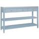 Briar Light Blue 52" Glass Top Console Table with 3 Drawers