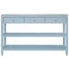 Briar Light Blue 52" Glass Top Console Table with 3 Drawers