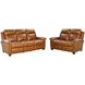 Briar Elwood Saddle Leather 86" Power Reclining Living Room Set with Power Headrests