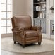 Briarwood Wenlock Tawny Leather Push Thru The Arms Recliner with Nailhead Trim