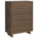 Perth Brown 5 Drawer Chest with LED
