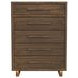 Perth Brown 5 Drawer Chest with LED