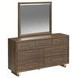 Perth Brown 7 Drawer Dresser and Rectangular Mirror with LED