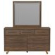 Perth Brown 7 Drawer Dresser and Rectangular Mirror with LED