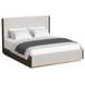 Perth Beige and Brown King Upholstered Platform Bed with LED