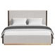 Perth Beige and Brown King Upholstered Platform Bed with LED