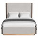 Perth Beige and Brown Queen Upholstered Platform Bed with LED