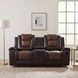 Briscoe Light And Dark Brown 76" Double Glider Reclining Console Loveseat