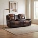 Briscoe Light And Dark Brown 76" Double Glider Reclining Console Loveseat
