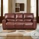 Broadway Brown Leather Lay Flat Power Reclining Living Room Set with USB Charging