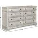 Highland Cathedral White 8 Drawer Dresser and Mirror