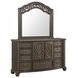 Rosalinda Mahogany 7 Drawer Dresser and Arched Mirror