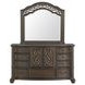 Rosalinda Mahogany 7 Drawer Dresser and Arched Mirror