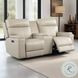 Bryant Taupe Leather 76" Lay Flat Power Reclining Console Loveseat with Power Headrest and USB Charging