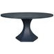 Bryce Navy 60" Round Glass Top Dining Table