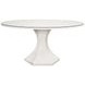 Bryce White 60" Round Glass Top Dining Table