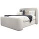 Shiloh White Mocha Performance Fabric King Upholstered Platform Bed