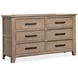 Claremont Smokey Taupe 6 Drawer Dresser with Rectangular Mirror