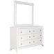 Cassie White 6 Drawer Dresser and Rectangular Mirror